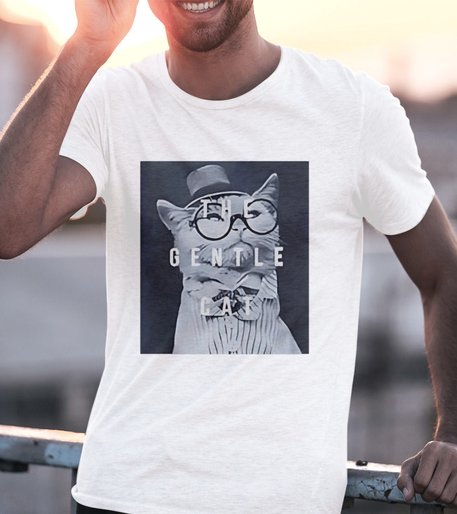 The Gentle Cat With Glasses And Top Hat T-Shirt