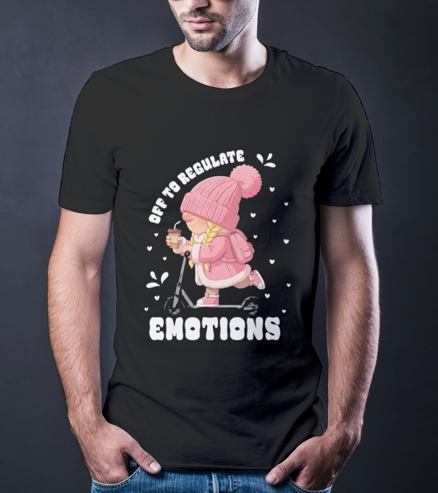 Off To Regulate Emotions Gnome Cozy Scooter Counselor T-Shirt