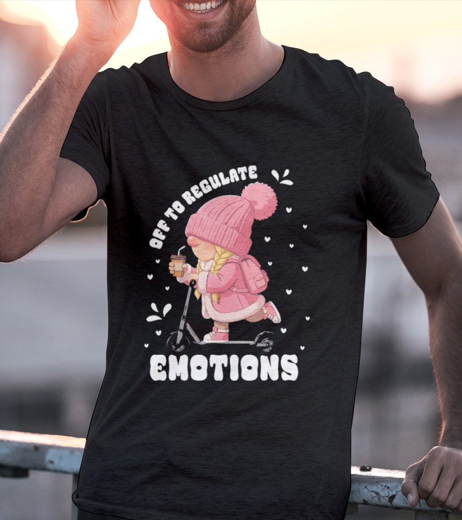 Off To Regulate Emotions Gnome Cozy Scooter Counselor T-Shirt