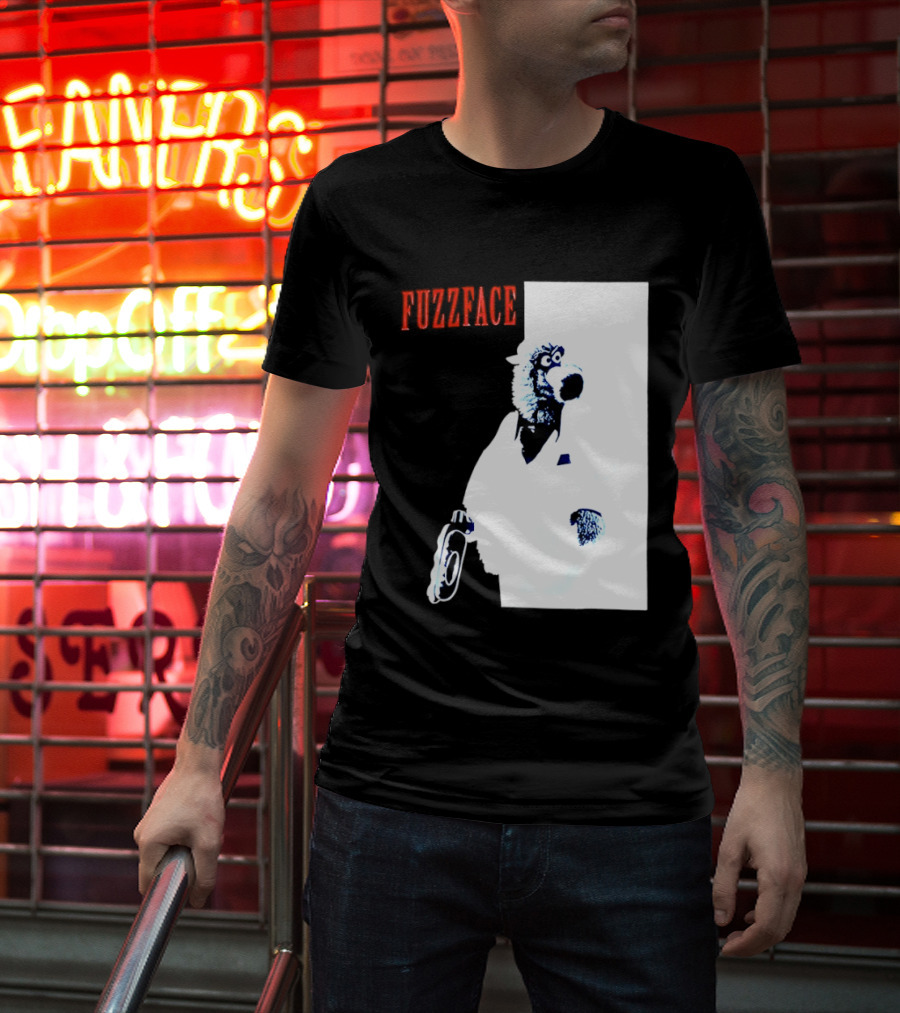 Fuzz Face Muppet Holding Hair Dryer T-Shirt