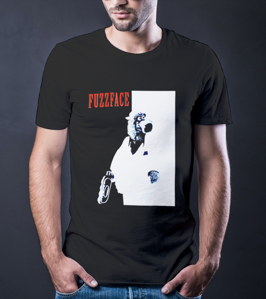 Fuzz Face Muppet Holding Hair Dryer T-Shirt