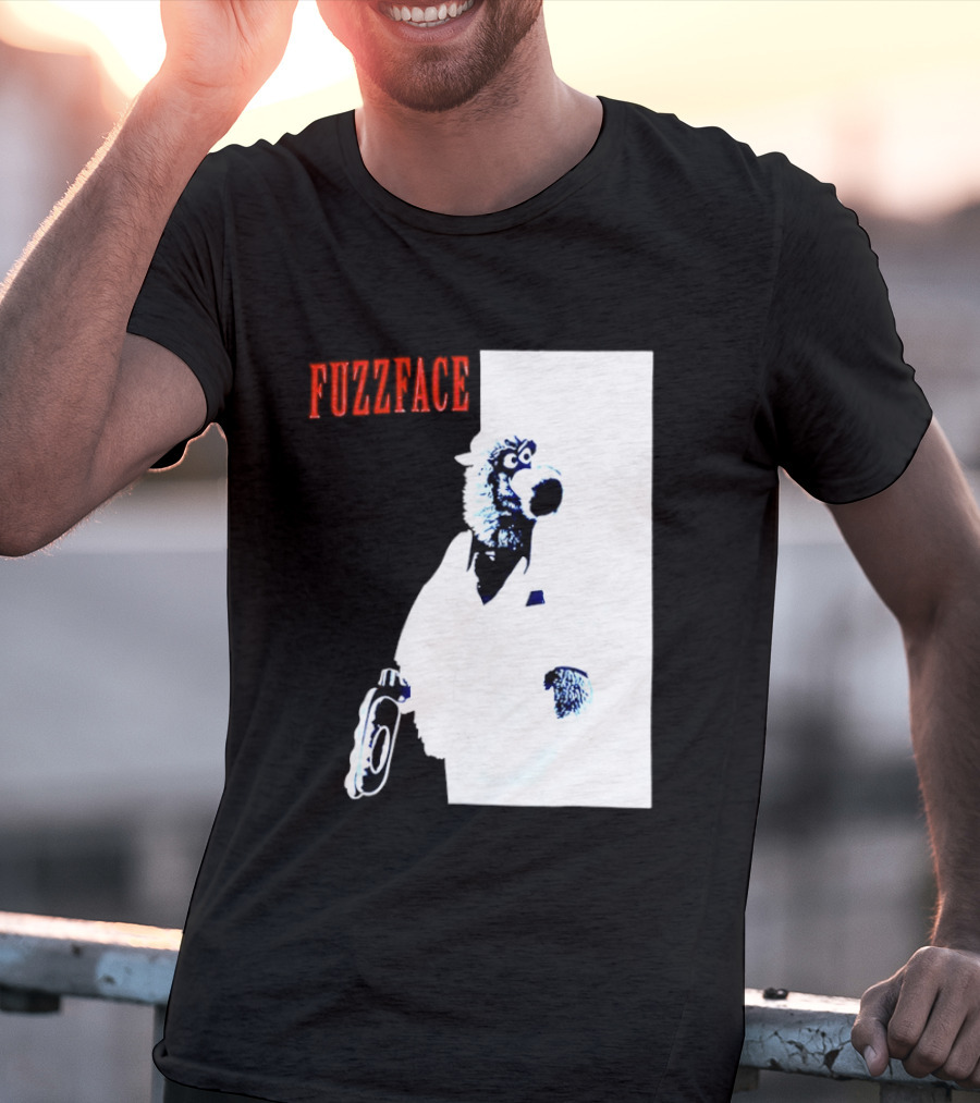 Fuzz Face Muppet Holding Hair Dryer T-Shirt