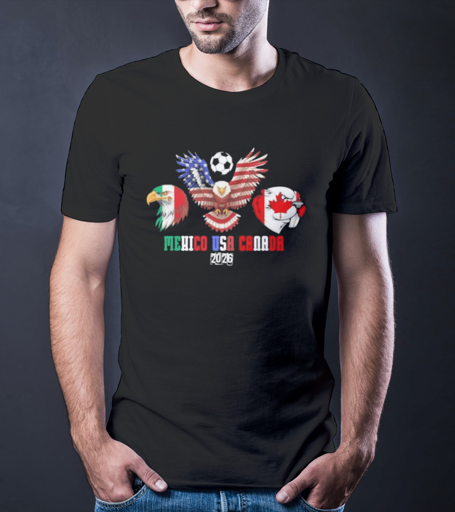 Mexico USA Canada 2026 Soccer Eagle Trio T-Shirt