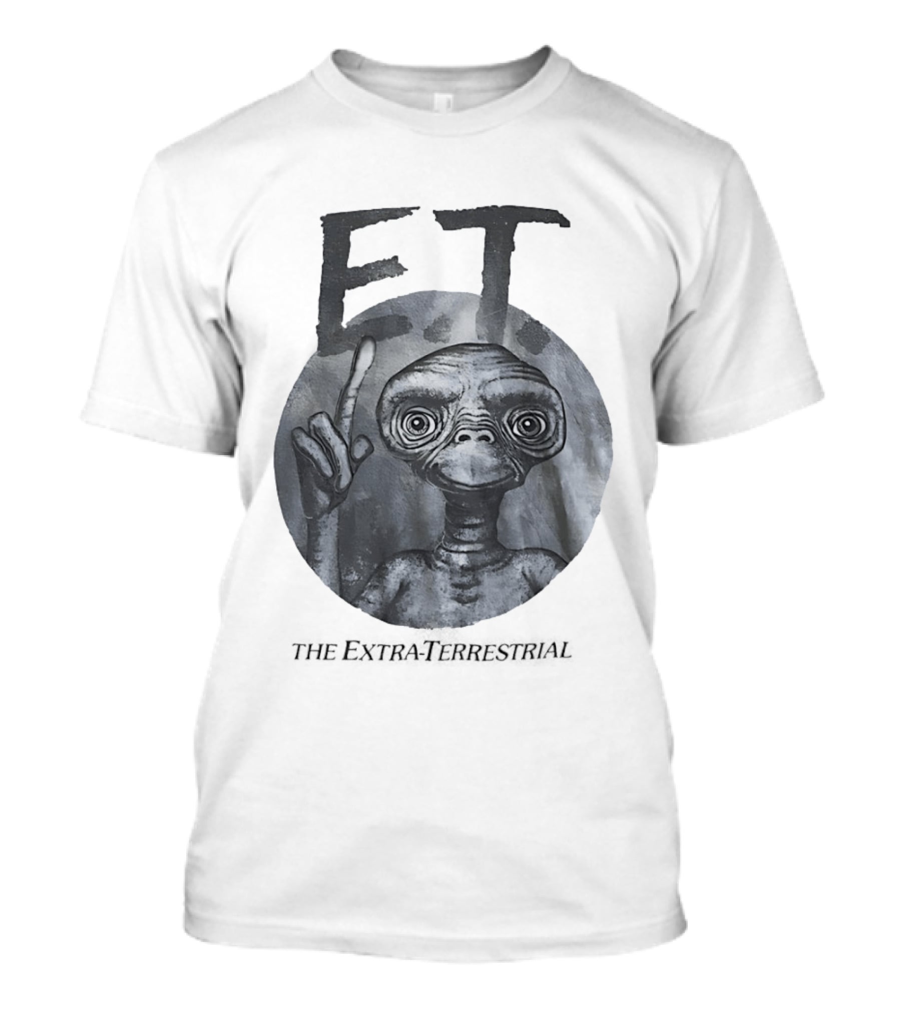ET The Extra Terrestrial Iconic Finger Pose Black And White T-Shirt