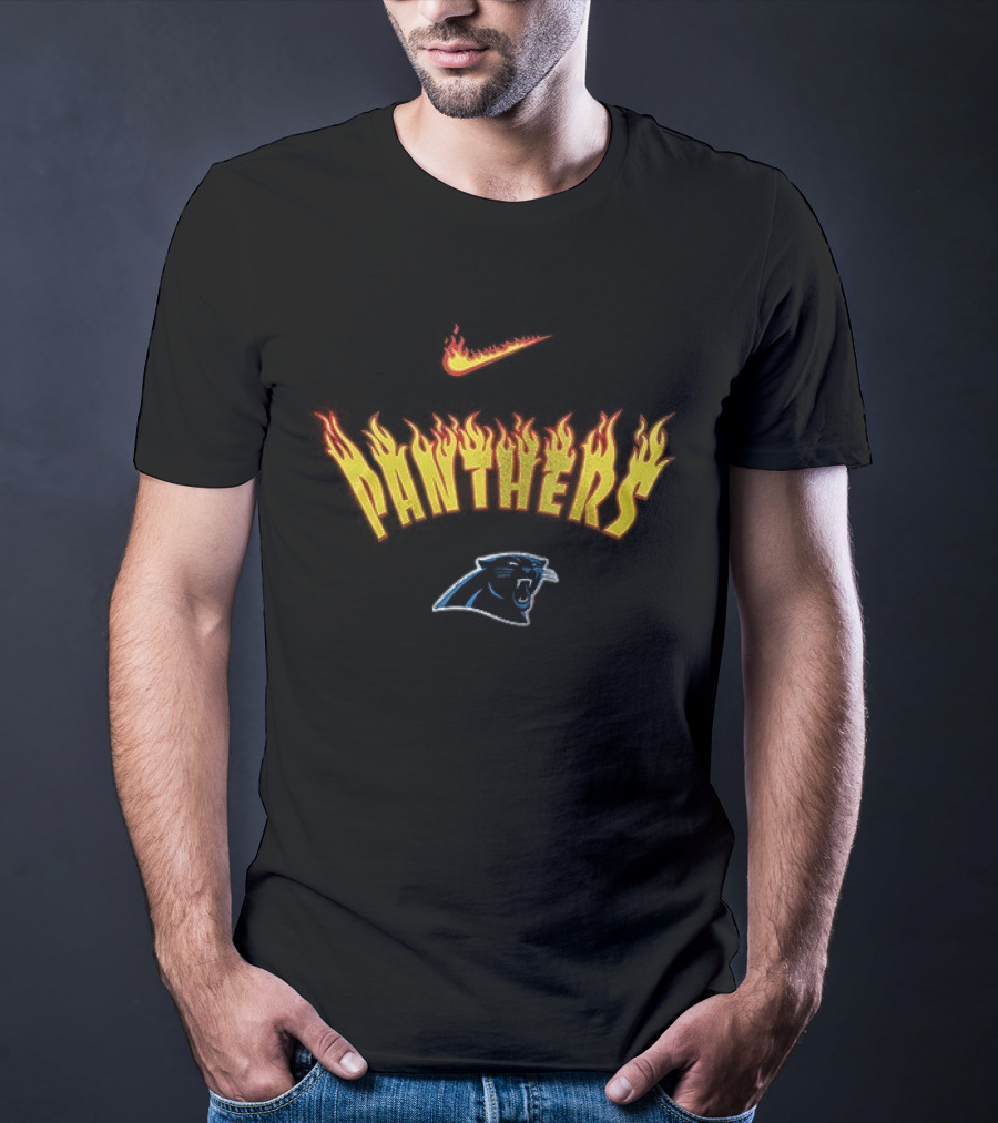 Carolina Panthers Firewave Flames Nike T-Shirt
