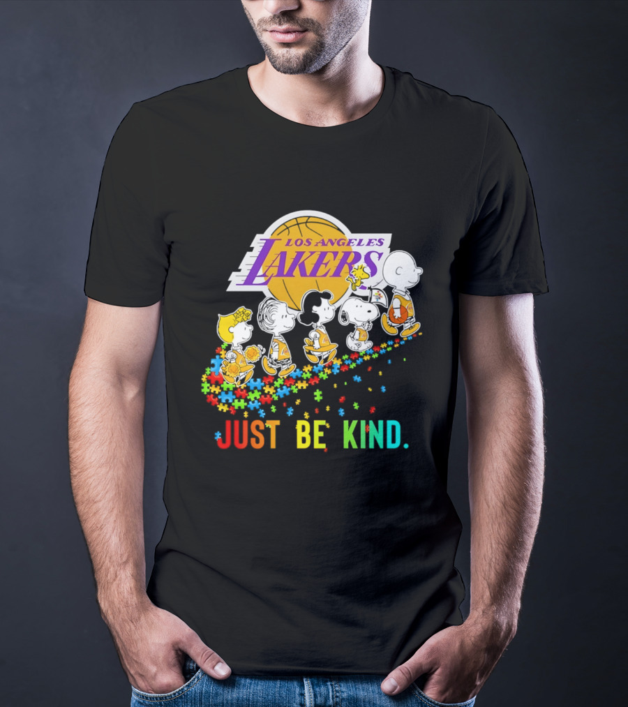 Los Angeles Lakers Peanuts Snoopy Friends Abbey Road Just Be Kind T-Shirt