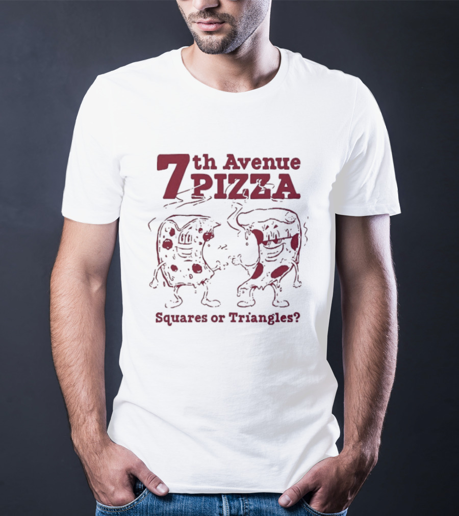 7th Avenue Pizza Squares Or Triangles Fun Debate T-Shirt