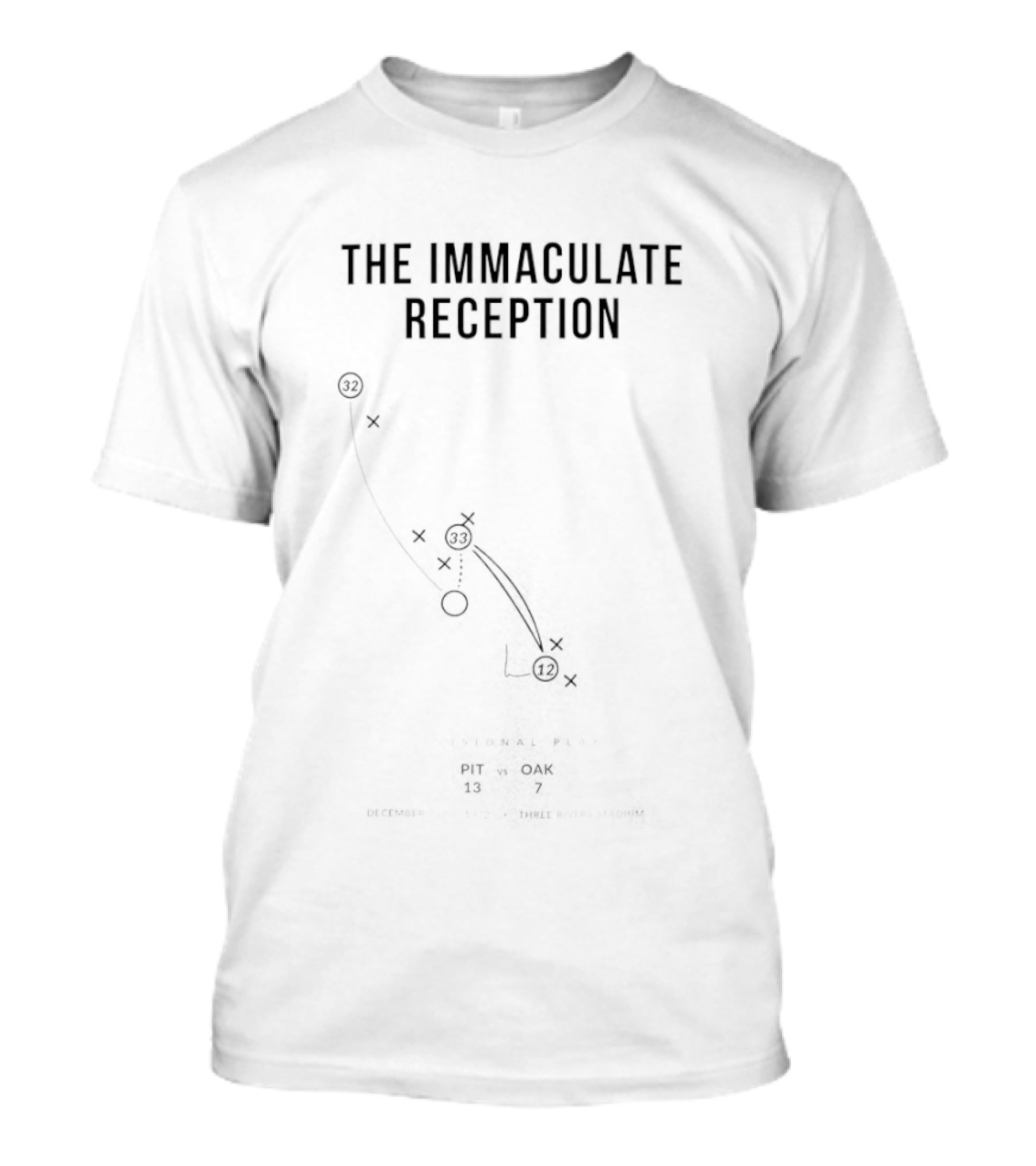 The Immaculate Reception Play Diagram December 23 1972 T-Shirt