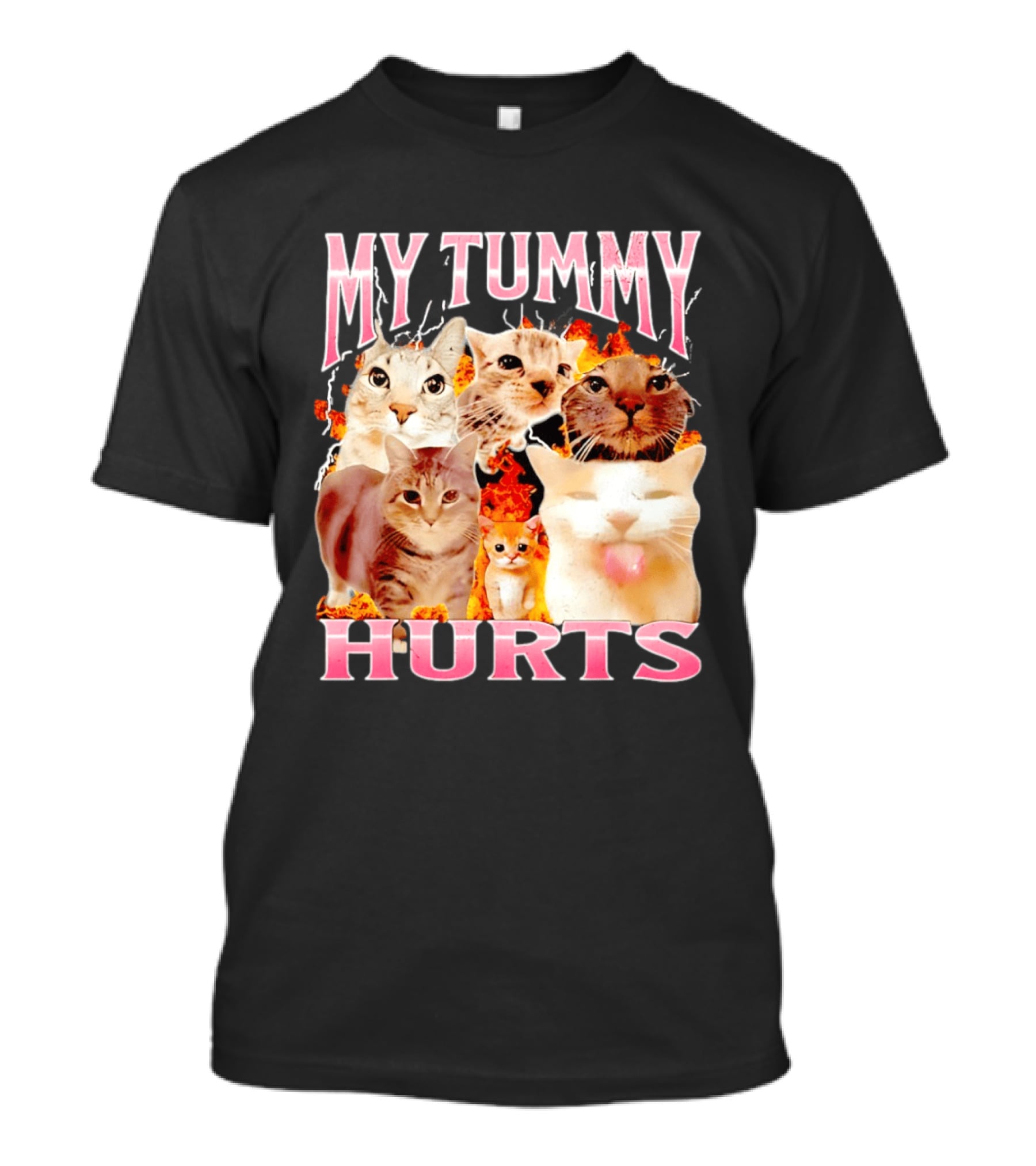 My Tummy Hurts Funny Cat Compilation T-Shirt