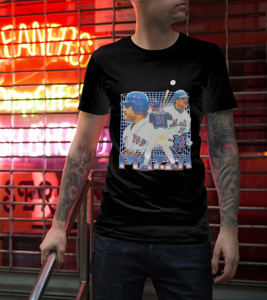 Mike Piazza New York Mets Black Legendary Piazza 31 Mets 31 T-Shirt