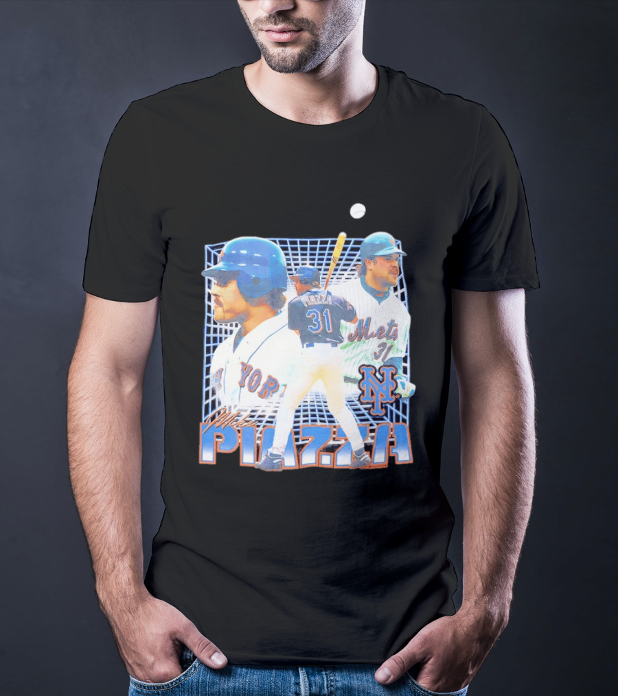 Mike Piazza New York Mets Black Legendary Piazza 31 Mets 31 T-Shirt