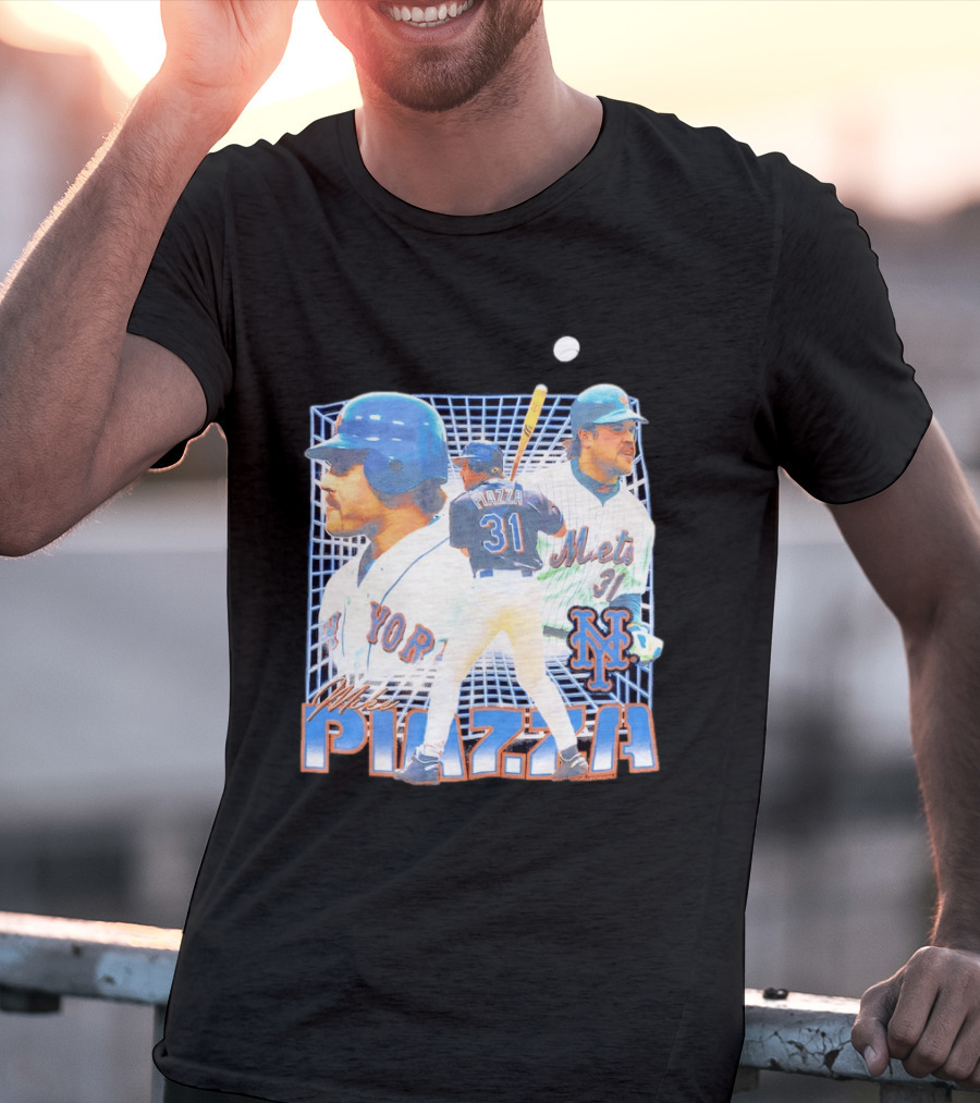 Mike Piazza New York Mets Black Legendary Piazza 31 Mets 31 T-Shirt