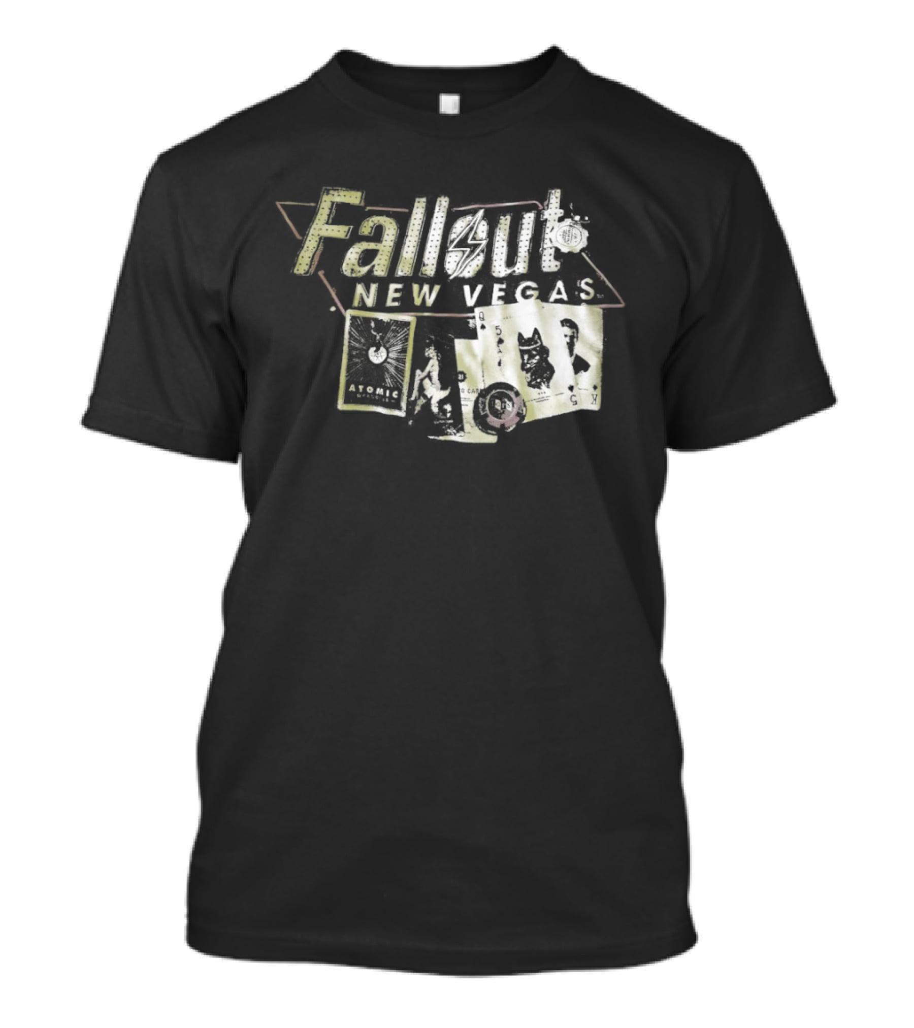Fallout New Vegas Retro Vault Boy Playing Cards T-Shirt