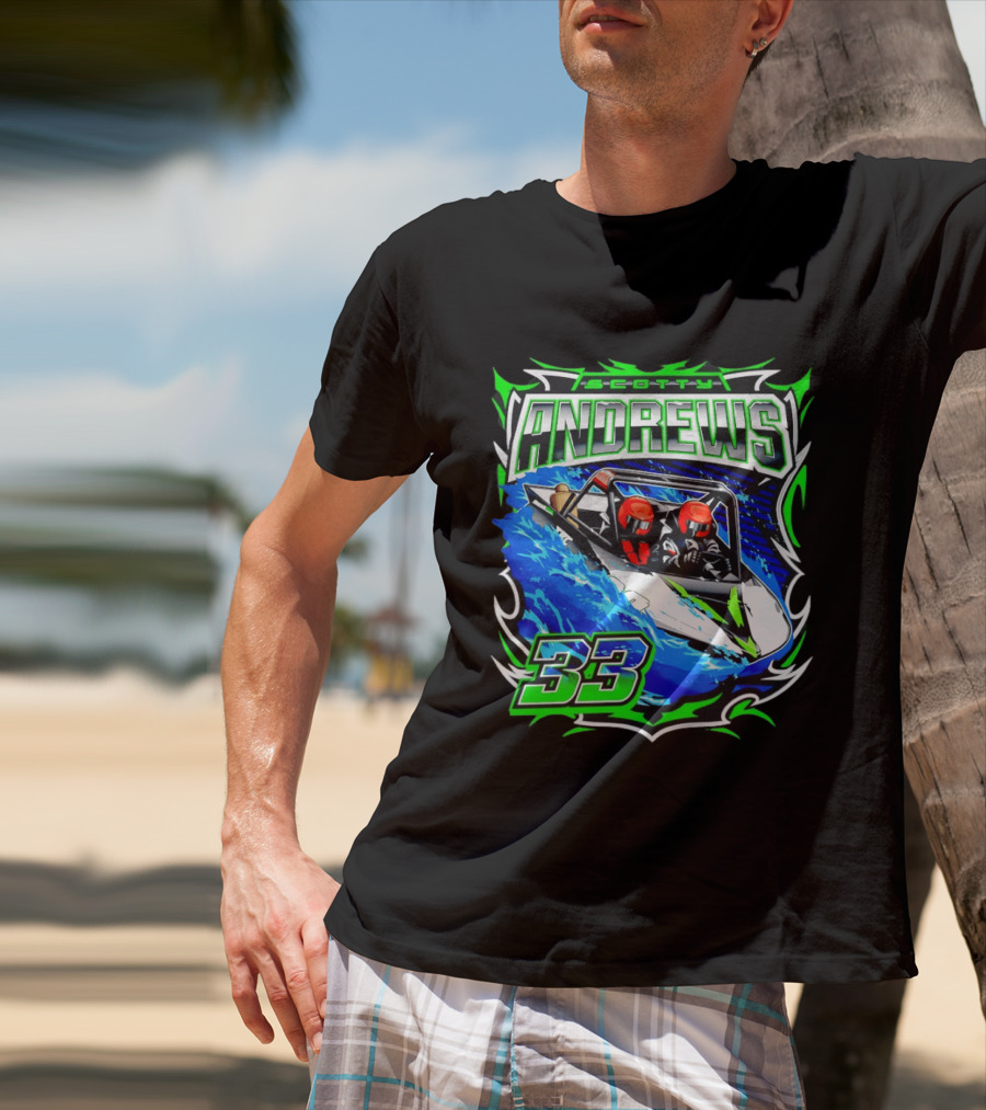 Scotty Andrews 33 Racing Driver Hydroplane Speedboat Adventure T-Shirt