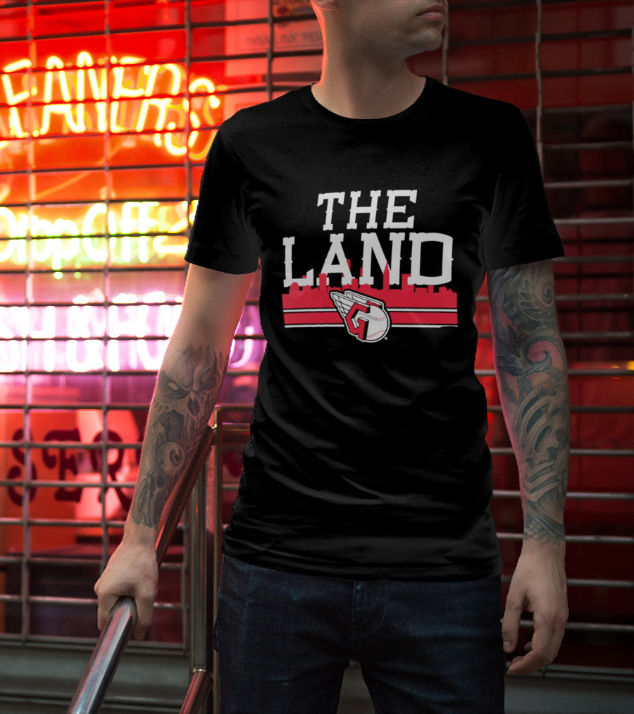 The Land Cleveland Guardians Baseball Skyline T-Shirt