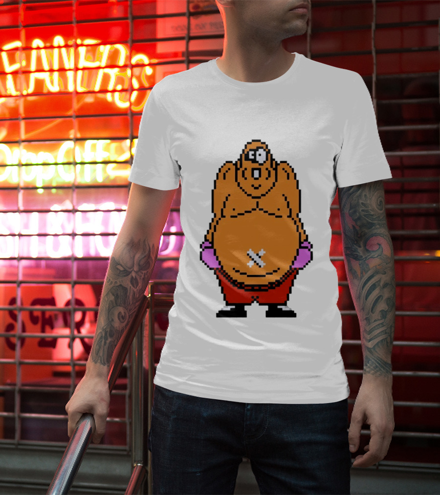 King Hippo Pixel Art From Mike Tyson's Punch Out!! NES Game T-Shirt