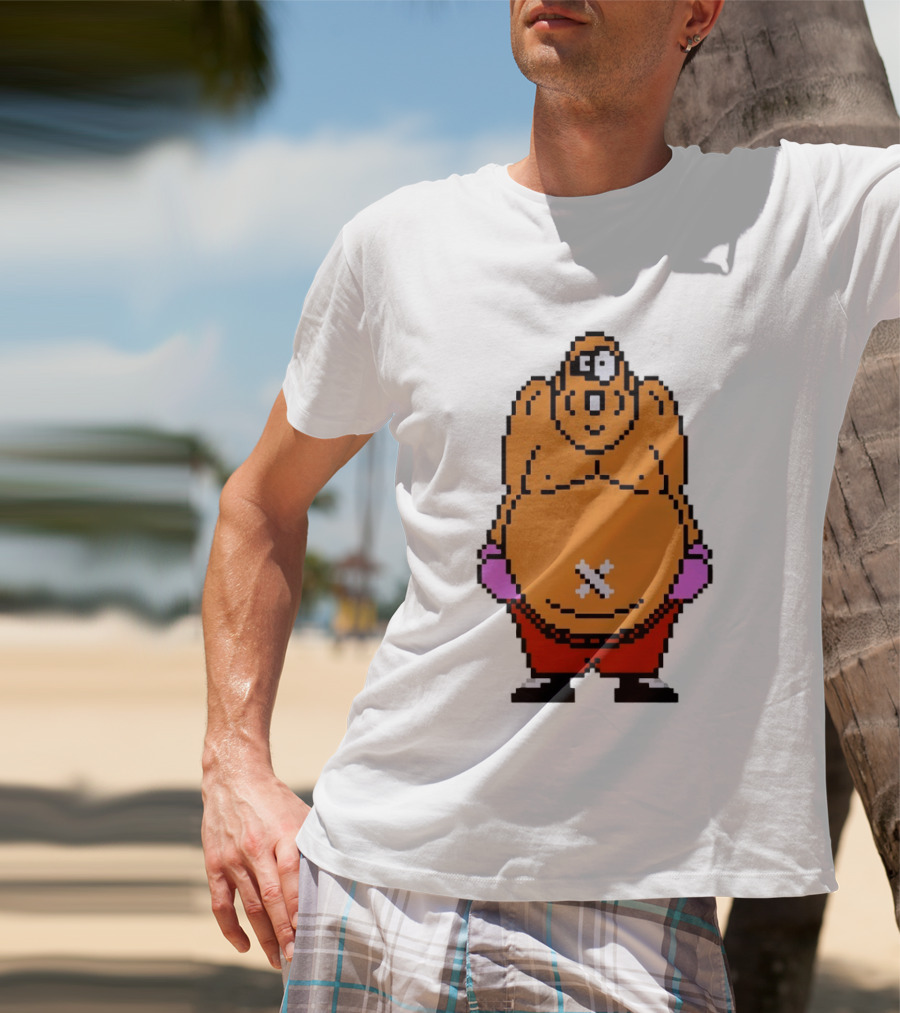 King Hippo Pixel Art From Mike Tyson's Punch Out!! NES Game T-Shirt