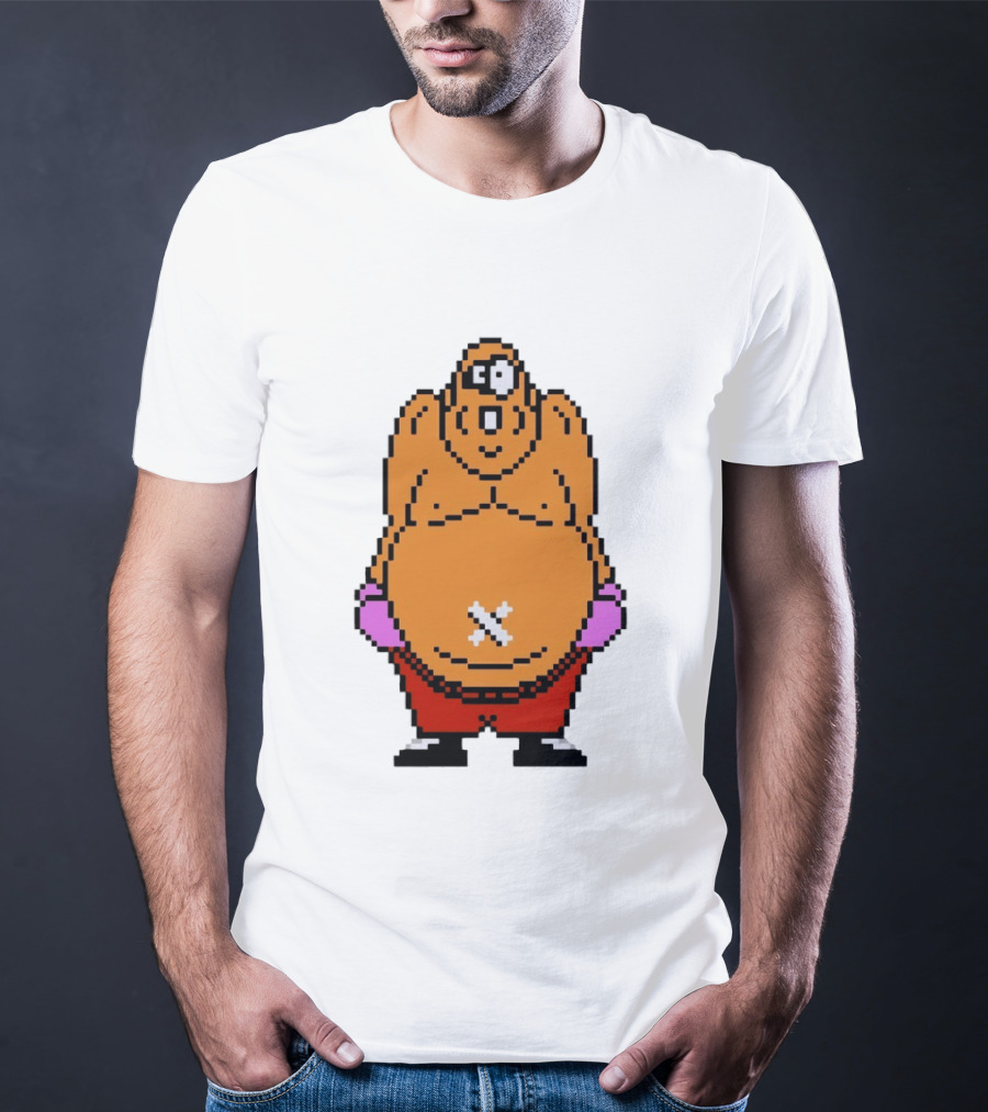King Hippo Pixel Art From Mike Tyson's Punch Out!! NES Game T-Shirt