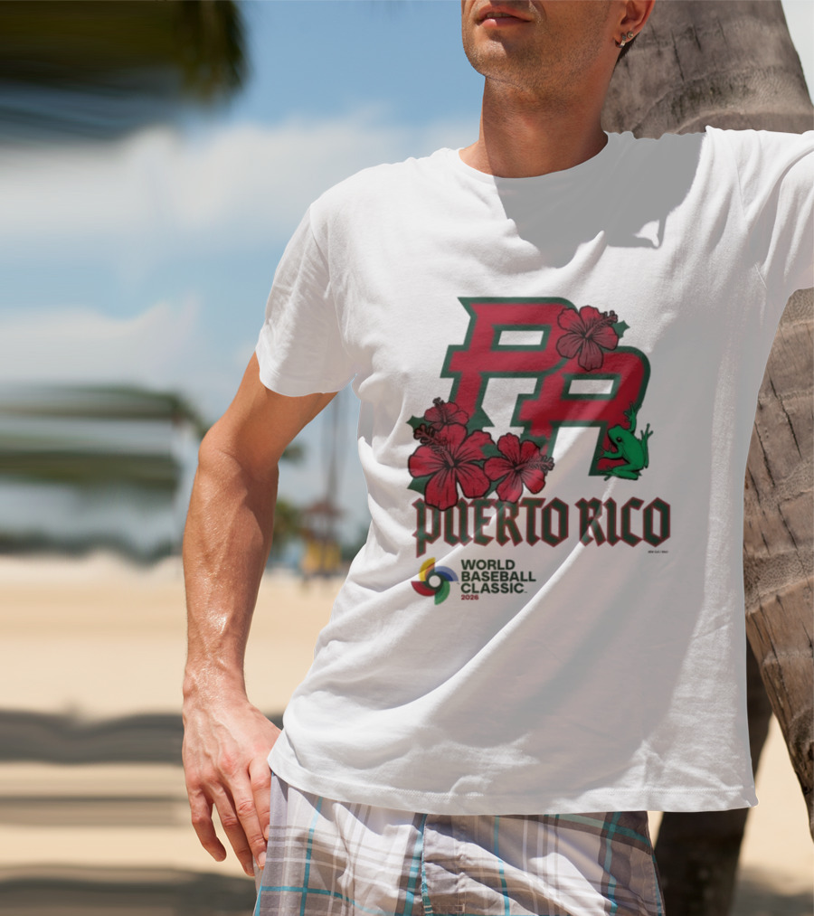 Puerto Rico 2026 World Baseball Classic Hibiscus Coqui T-Shirt