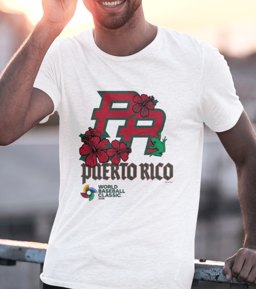 Puerto Rico 2026 World Baseball Classic Hibiscus Coqui T-Shirt