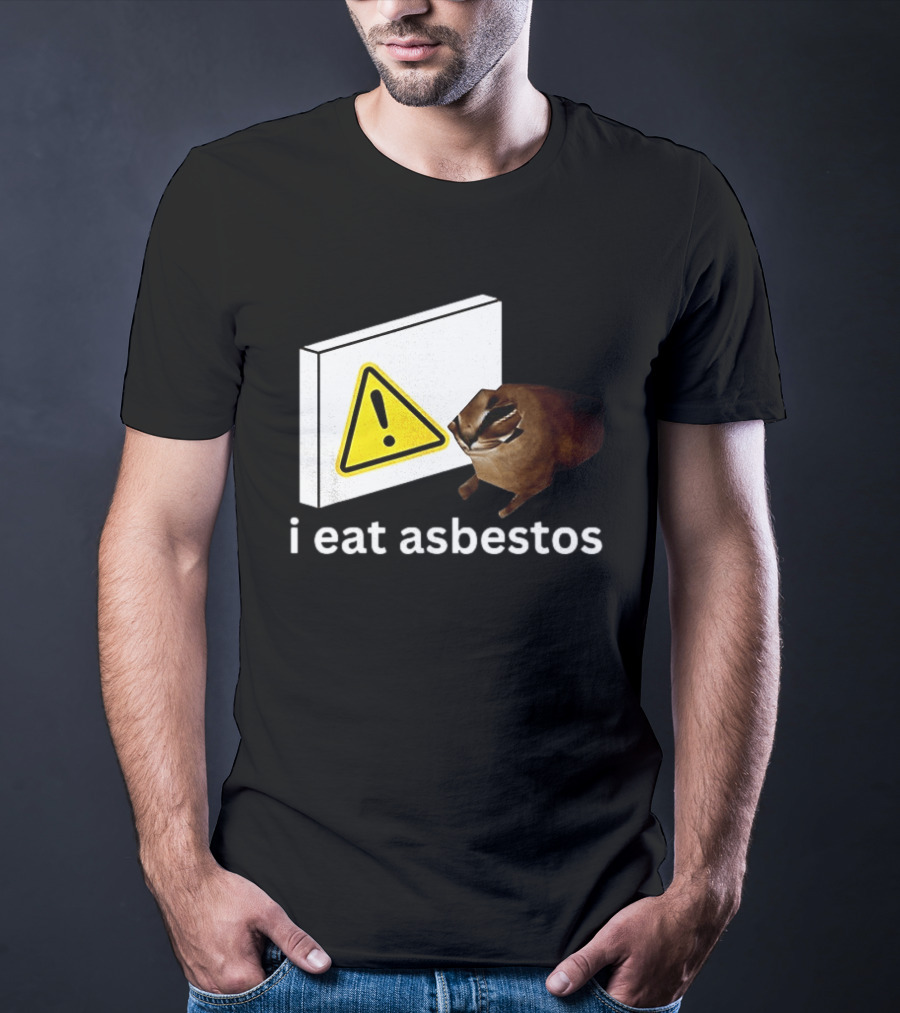 I Eat Asbestos Warning Sign Cat T-Shirt