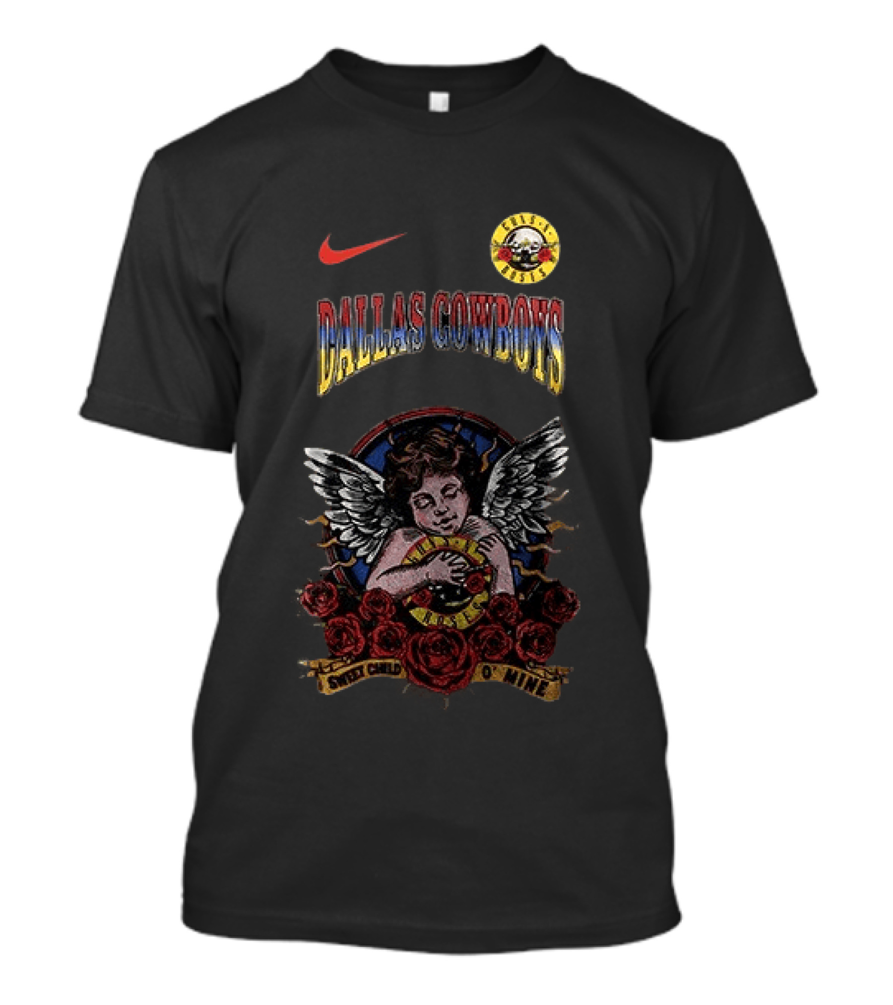 Dallas Cowboys Guns N' Roses Sweet Child O' Mine Angel Nike Roses T-Shirt