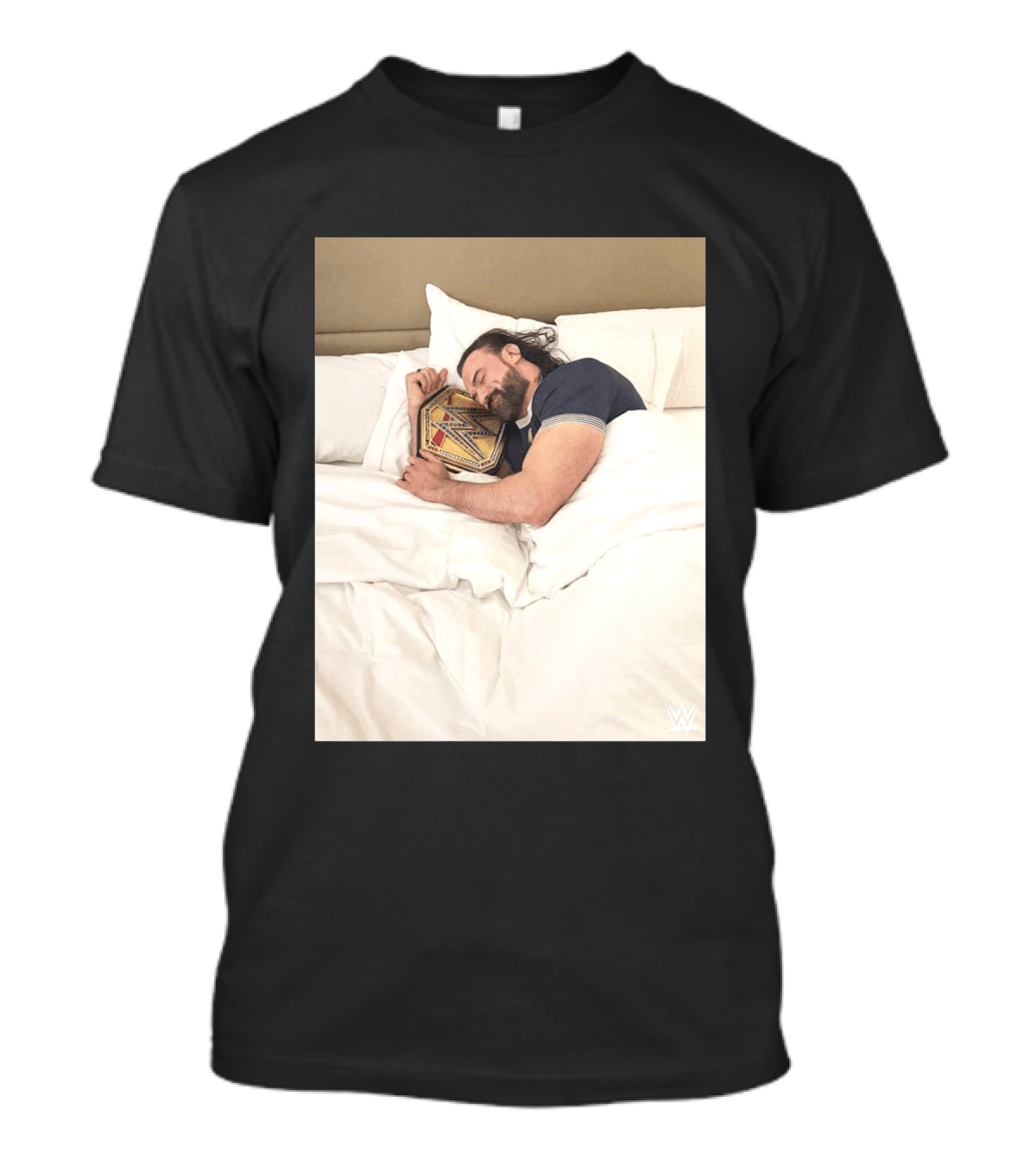 Drew McIntyre WWE Champion Sleeping Image T-Shirt