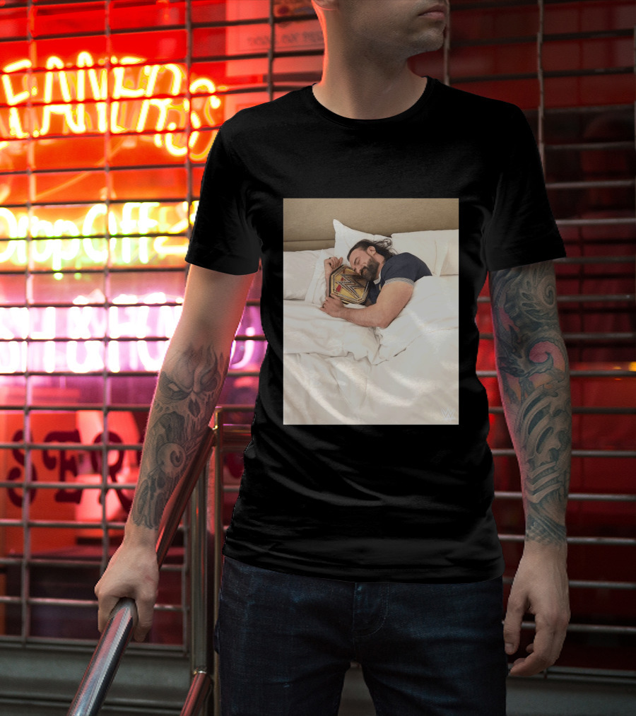 Drew McIntyre WWE Champion Sleeping Image T-Shirt