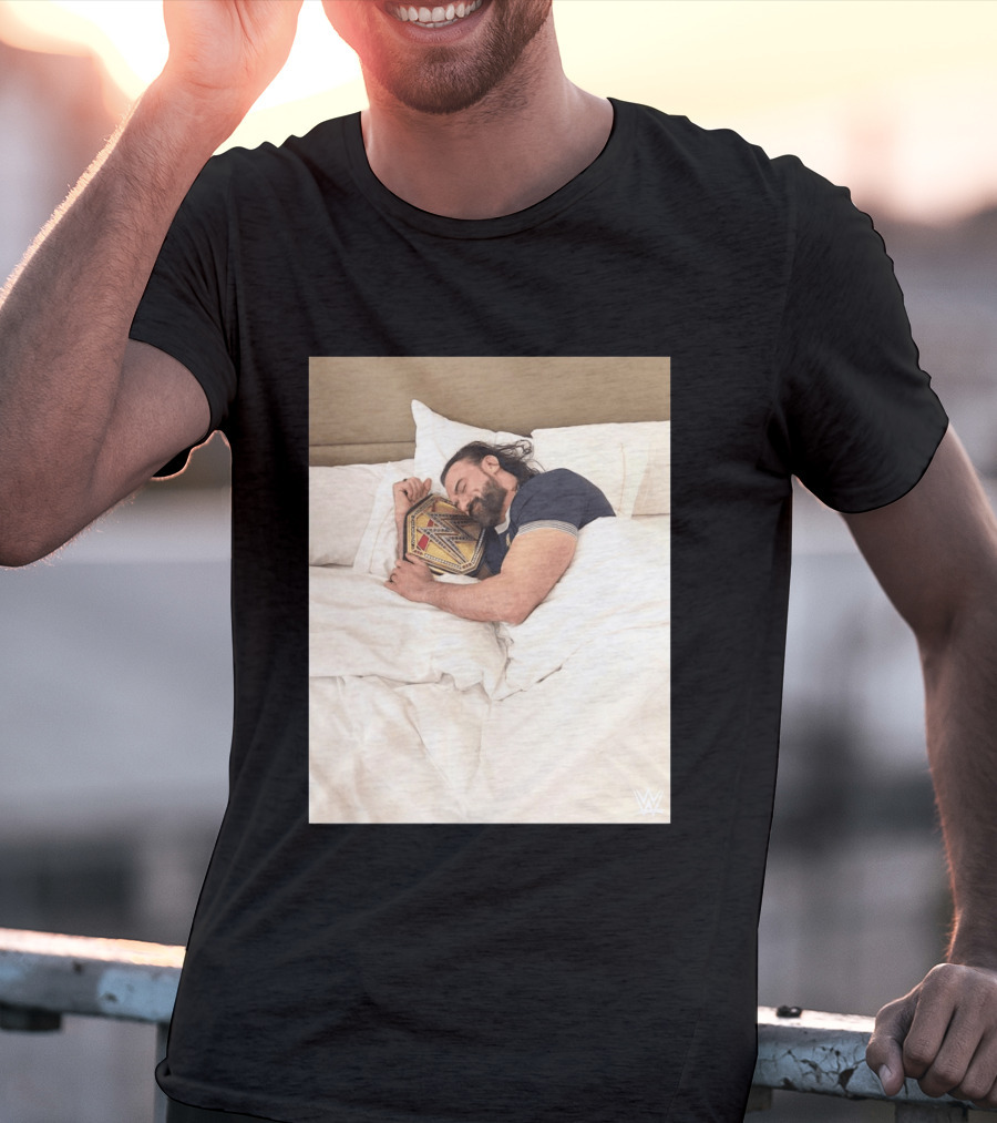 Drew McIntyre WWE Champion Sleeping Image T-Shirt