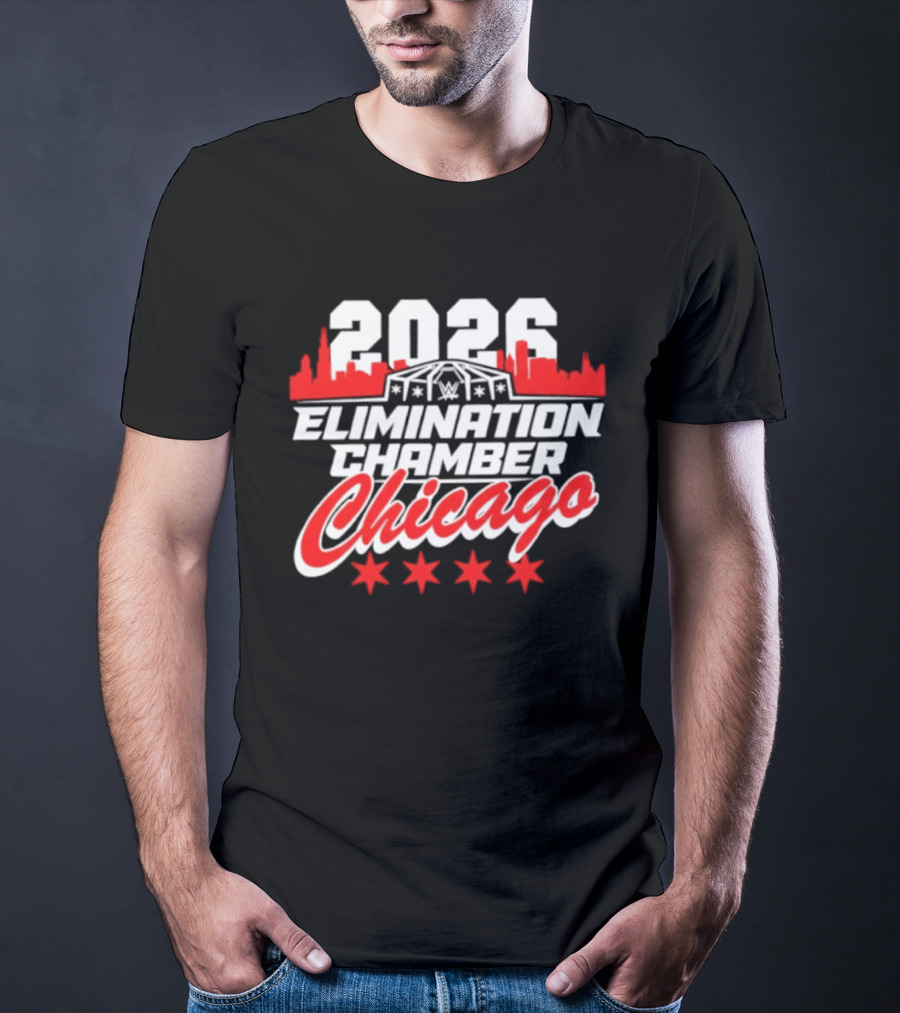 2026 Elimination Chamber Chicago Event Skyline Four Stars T-Shirt