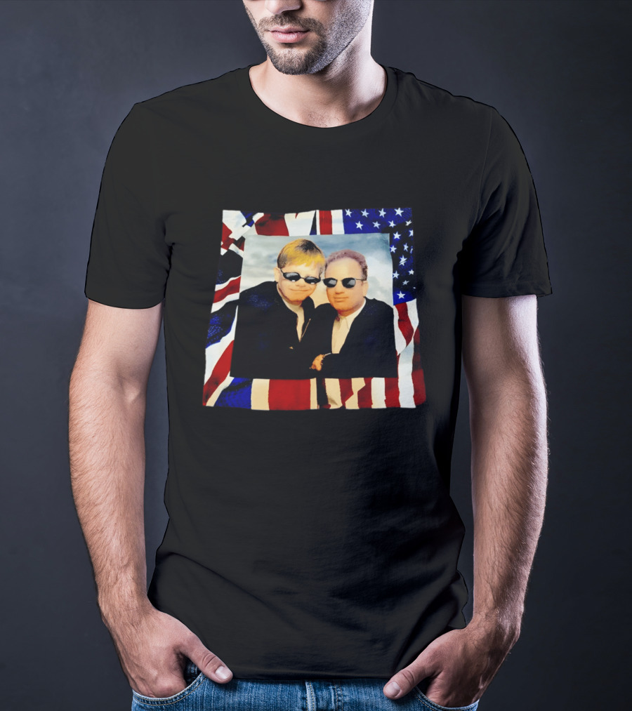 Elton John Billy Joel 1994 Tour American Flag T-Shirt