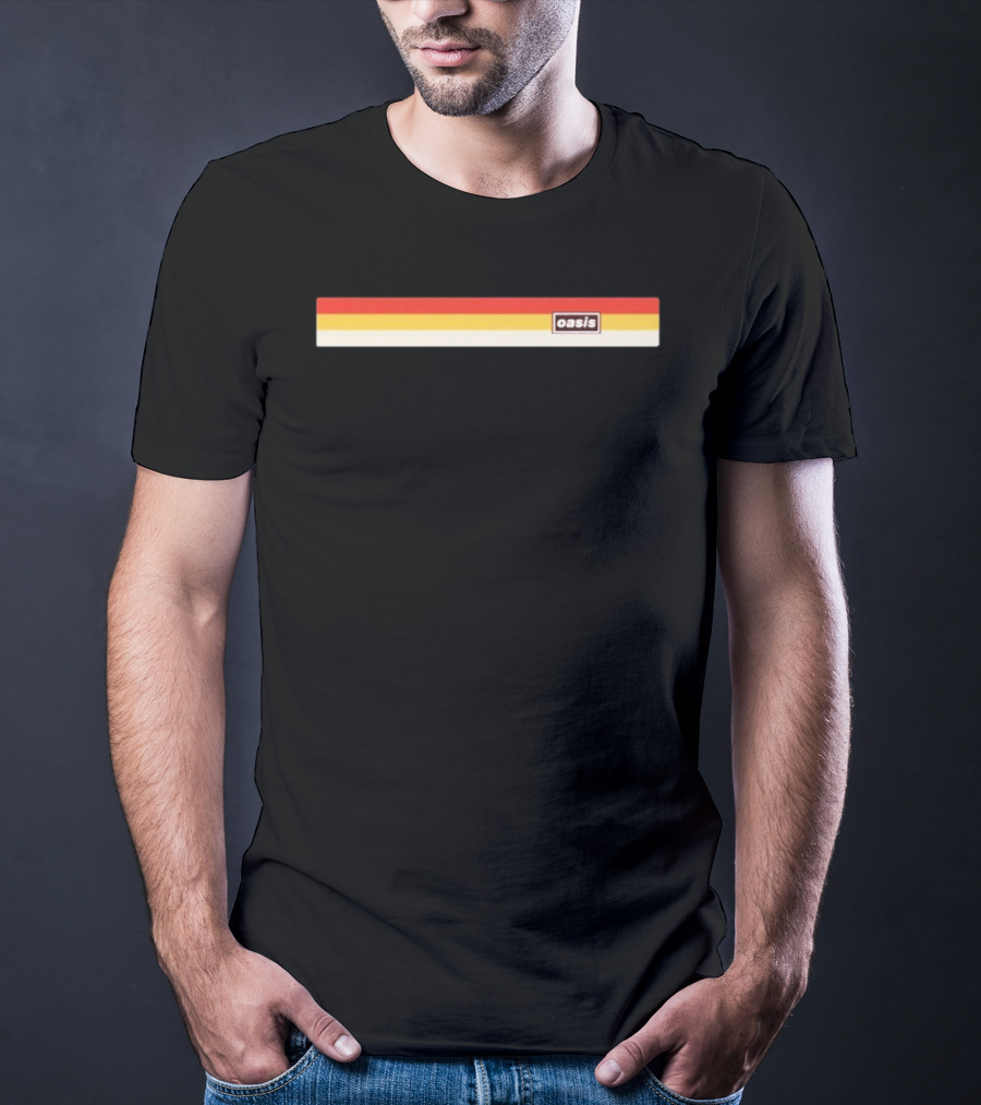 Oasis Don't Look Back In Anger Stripe Retro Vintage 90s Band T-Shirt