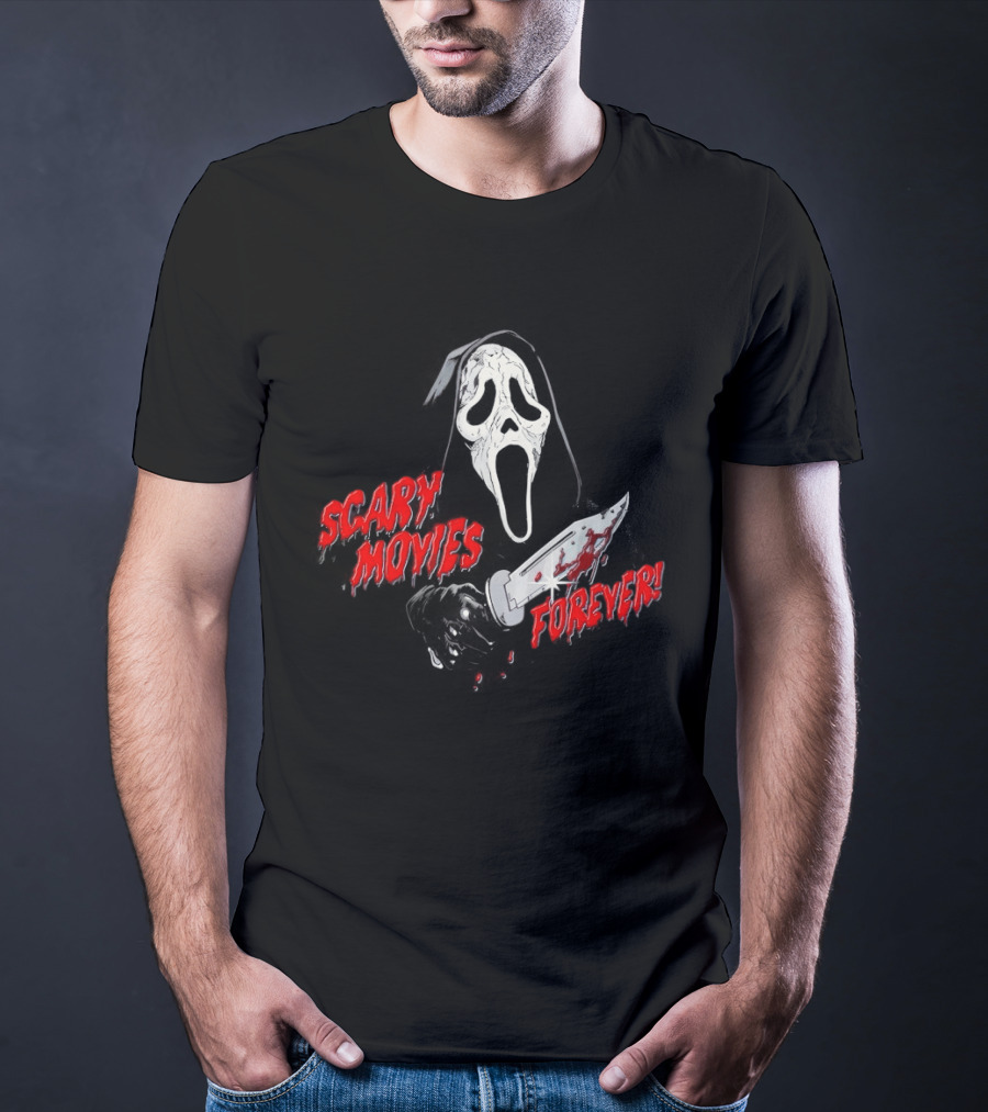 Ghostface Scary Movies Forever Knife Scream T-Shirt