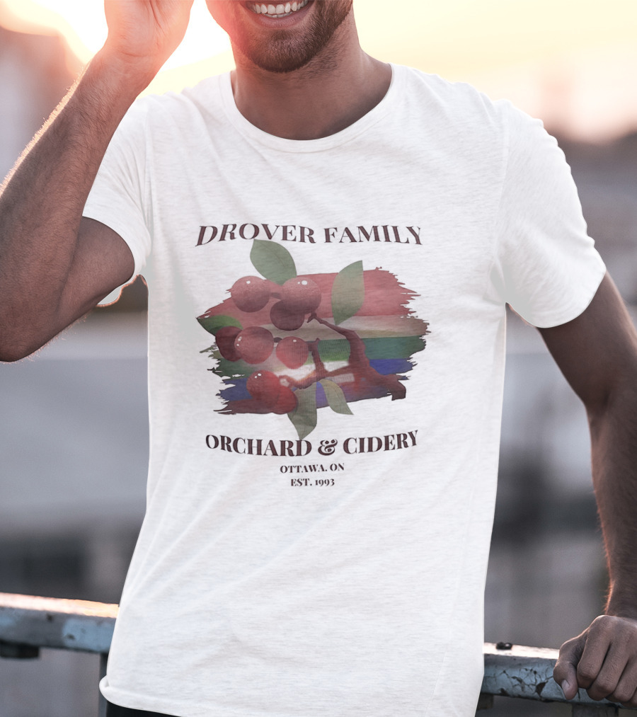 Drover Family Orchard And Cidery Est 1993 Apples Seasonal Harvest T-Shirt