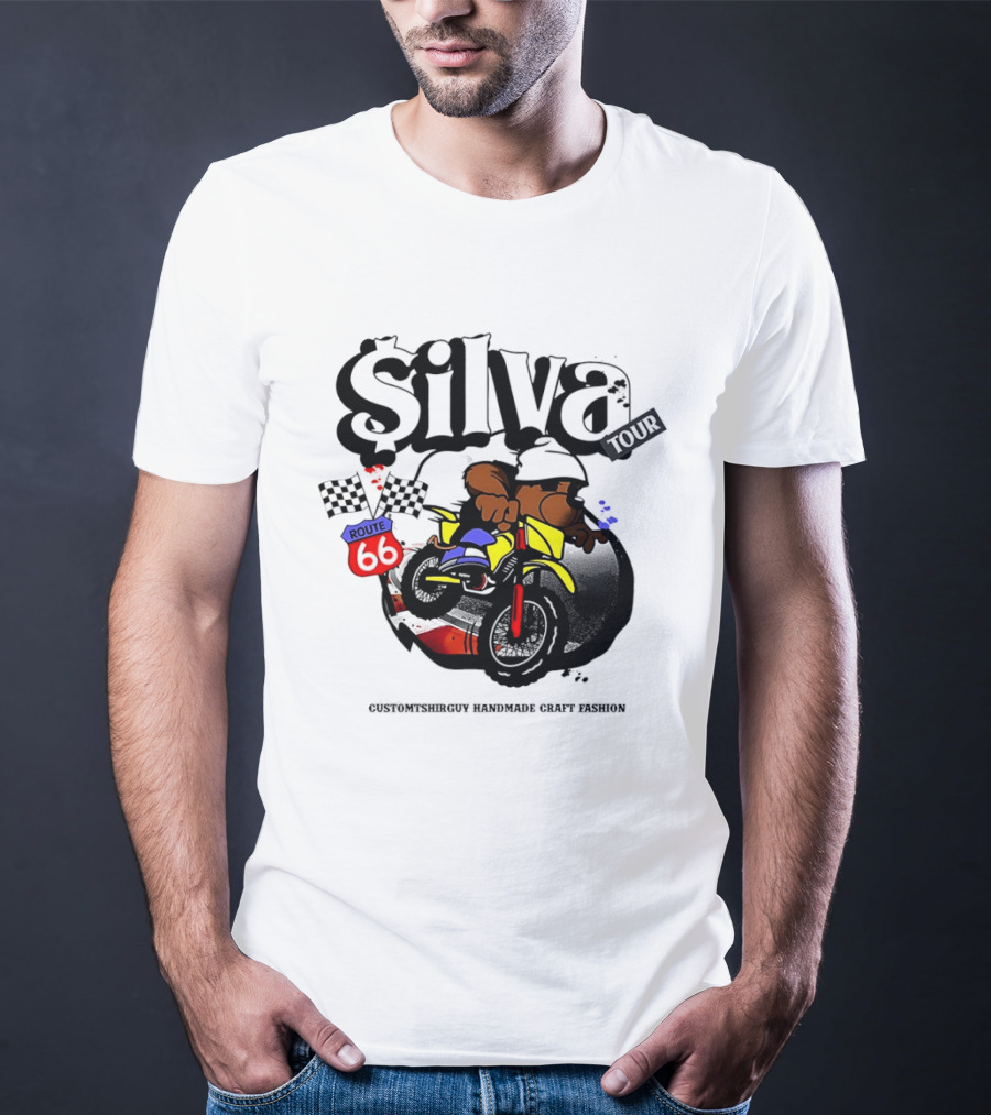 Silva Tour Motorbike Route Customtshirguy Handmade Craft Fashion T-Shirt