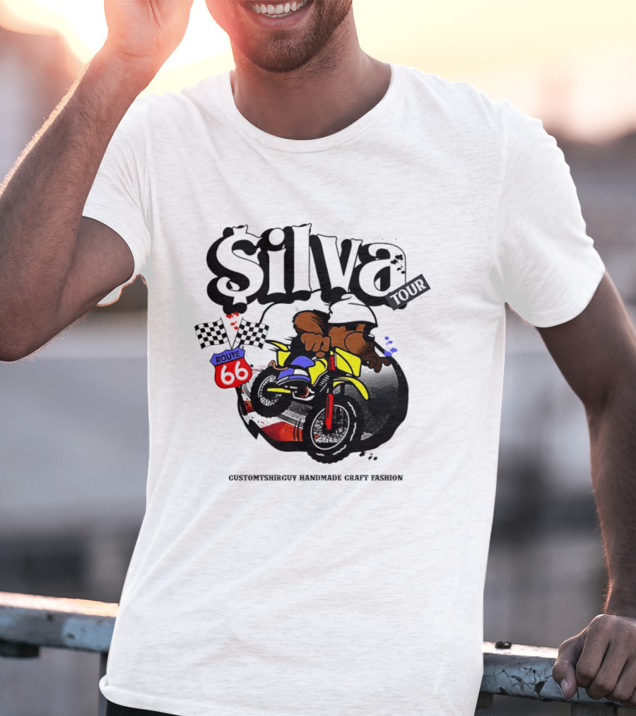 Silva Tour Motorbike Route Customtshirguy Handmade Craft Fashion T-Shirt