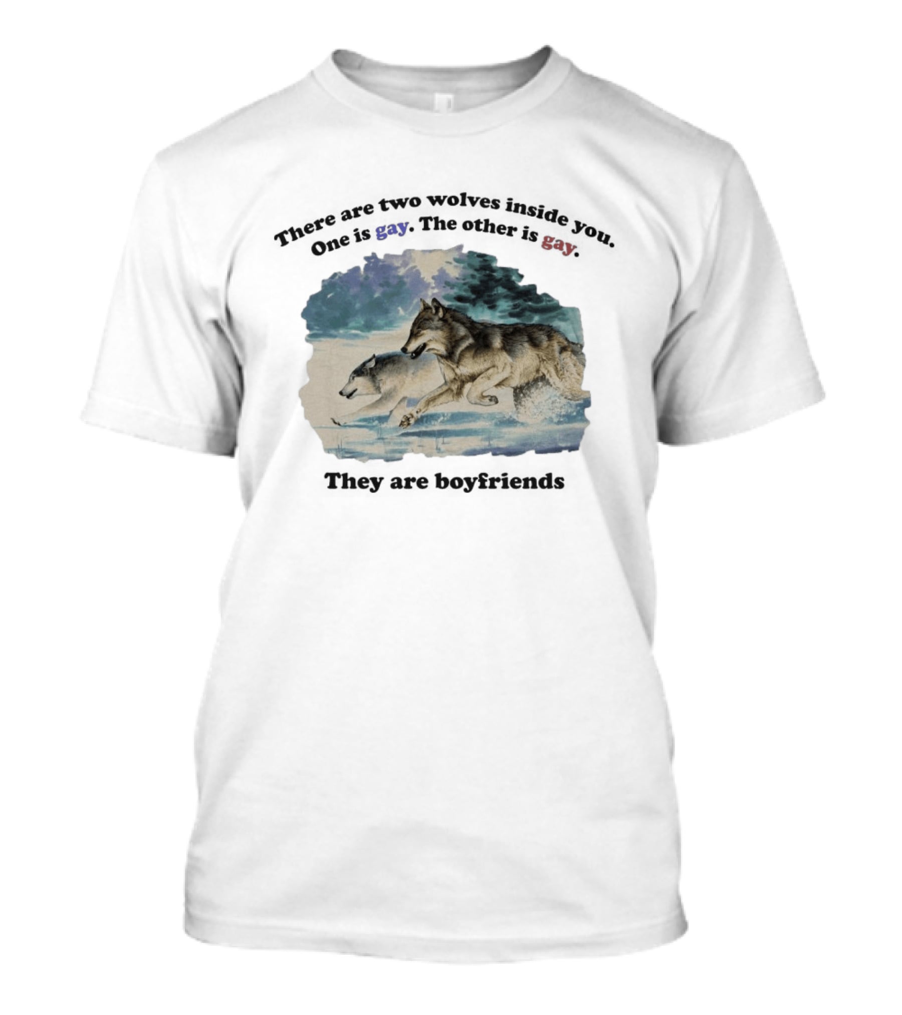 There Are Two Wolves Inside You One Is Gay The Other Is Gay They Are Boyfriends T-Shirt
