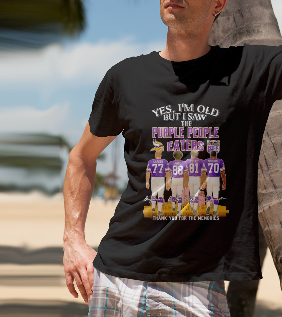 Minnesota Vikings Purple People Eaters NFL Champs City Skyline Marshall Eller Page Larsen T-Shirt