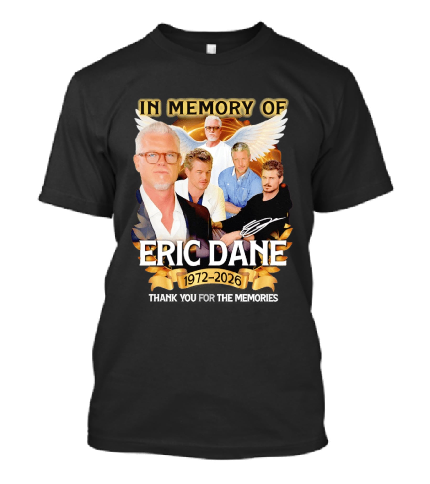 In Memory Of Eric Dane 1972 2026 Thank You For The Memories Angel Wings T-Shirt