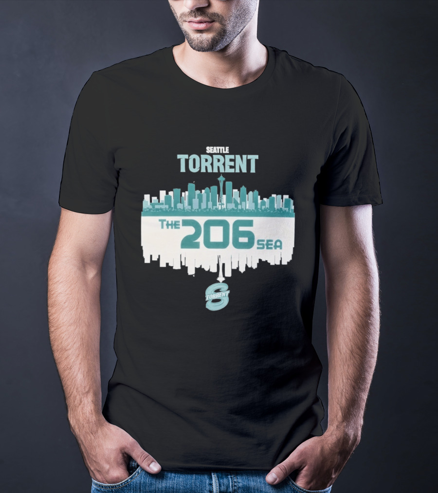 The 206 Sea Seattle Torrent Hockey City Skyline T-Shirt