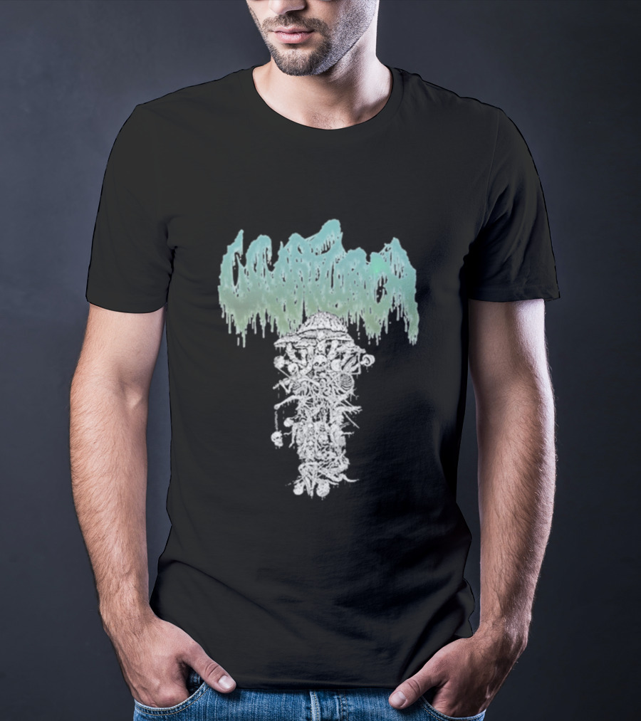 Wharflurch Shroomdeathflurch Forest Monster Green Drip T-Shirt