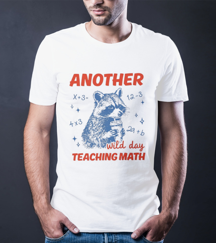 Another Wild Day Teaching Math Raccoon T-Shirt