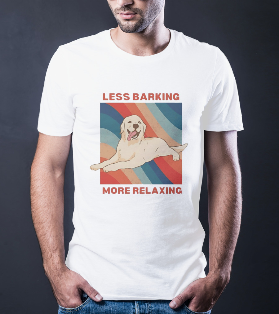 Less Barking More Relaxing Golden Retriever Retro Vibes T-Shirt
