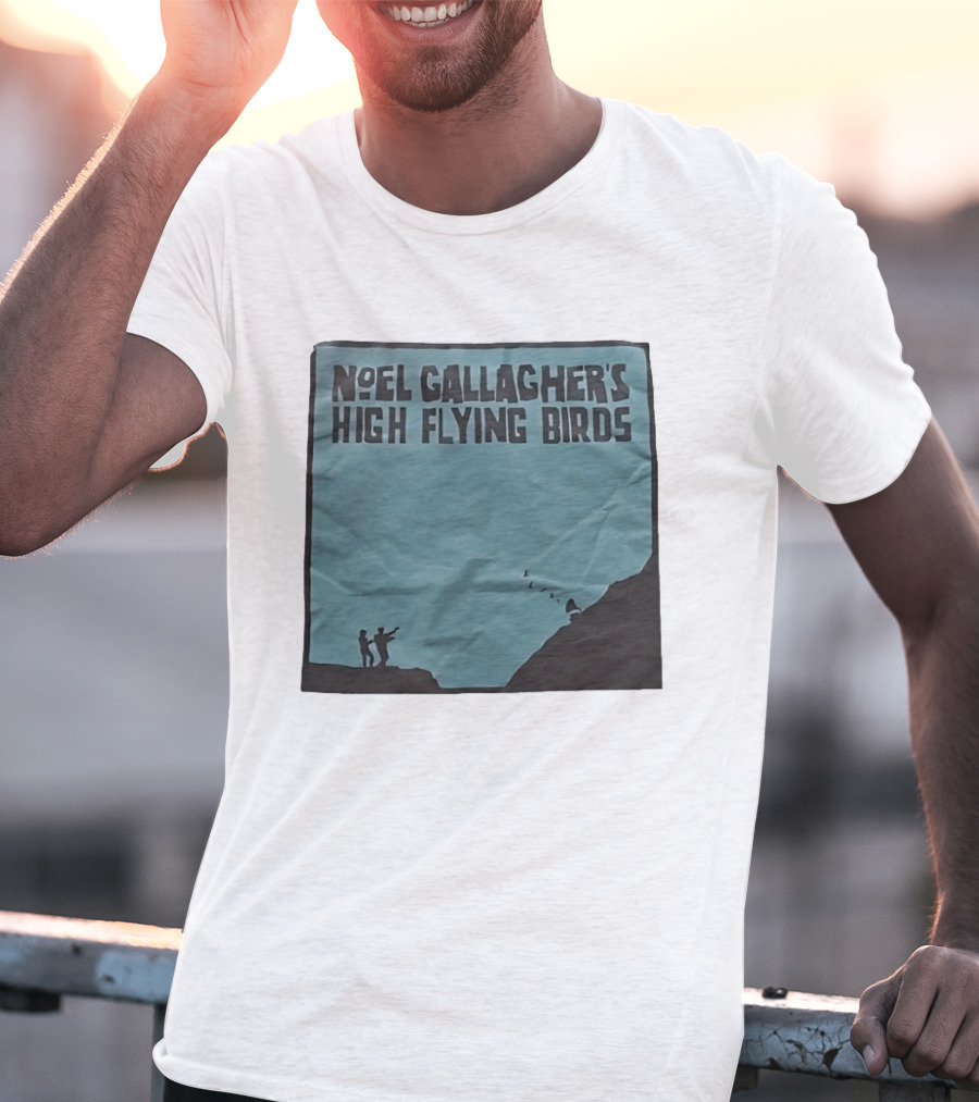 Noel Gallagher's High Flying Birds Album Cover Silhouette Cliff Scene T-Shirt