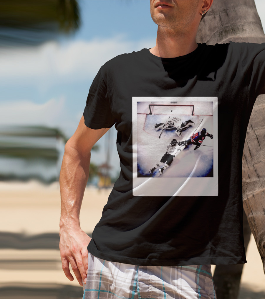 Women's Hockey USA Golden Goal Megan Keller Polaroid Picture T-Shirt