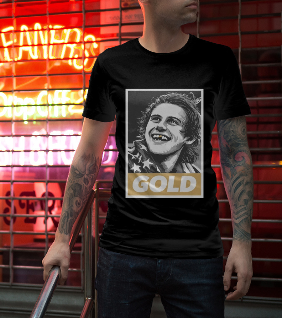 Jack Hughes Gold Medal Champion Olympic Legend Golden Smile T-Shirt
