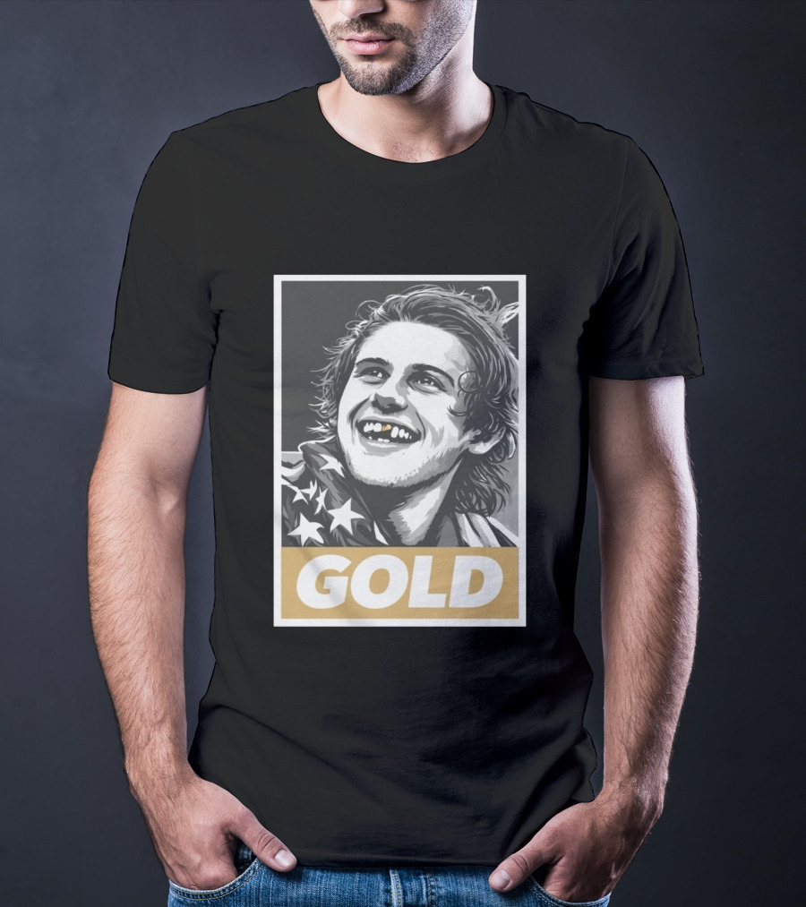 Jack Hughes Gold Medal Champion Olympic Legend Golden Smile T-Shirt