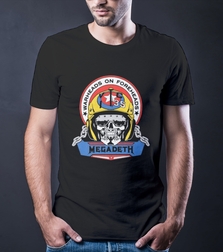 Megadeth Warheads On Foreheads Military Helmet Skull T-Shirt
