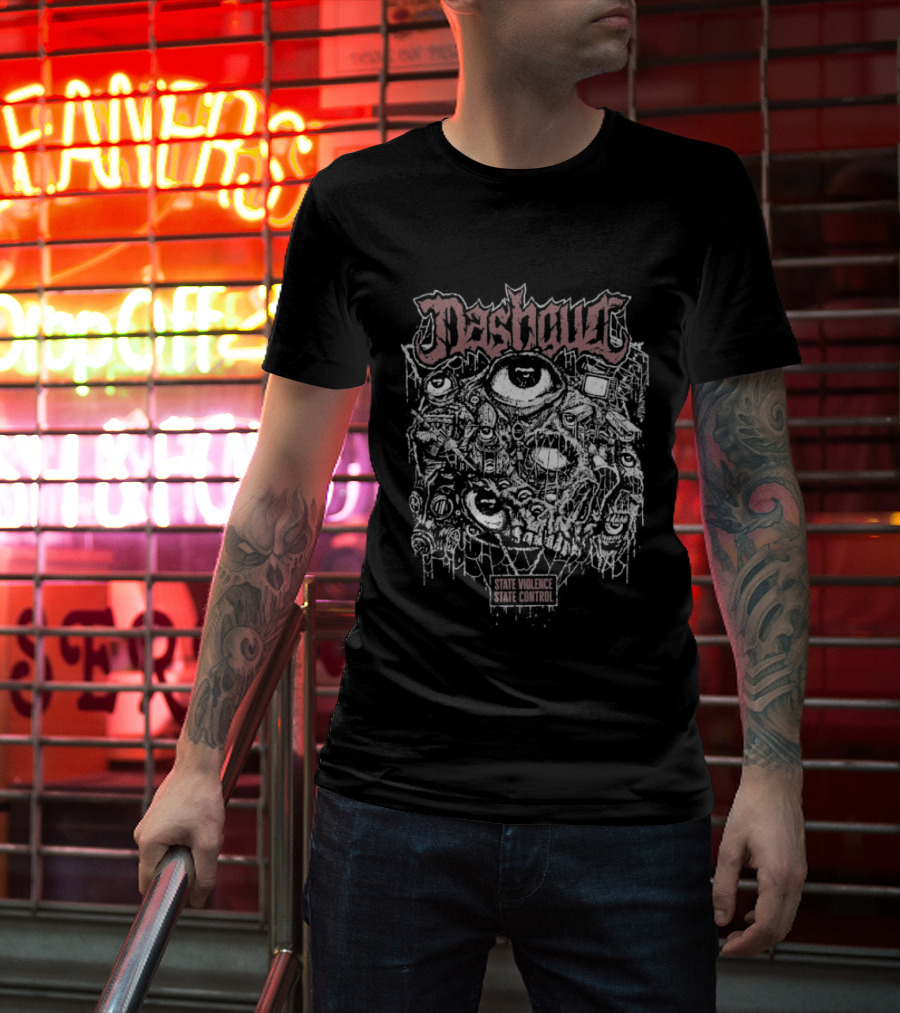 Nashgul State Violence State Control Eyes Occult Visuals T-Shirt
