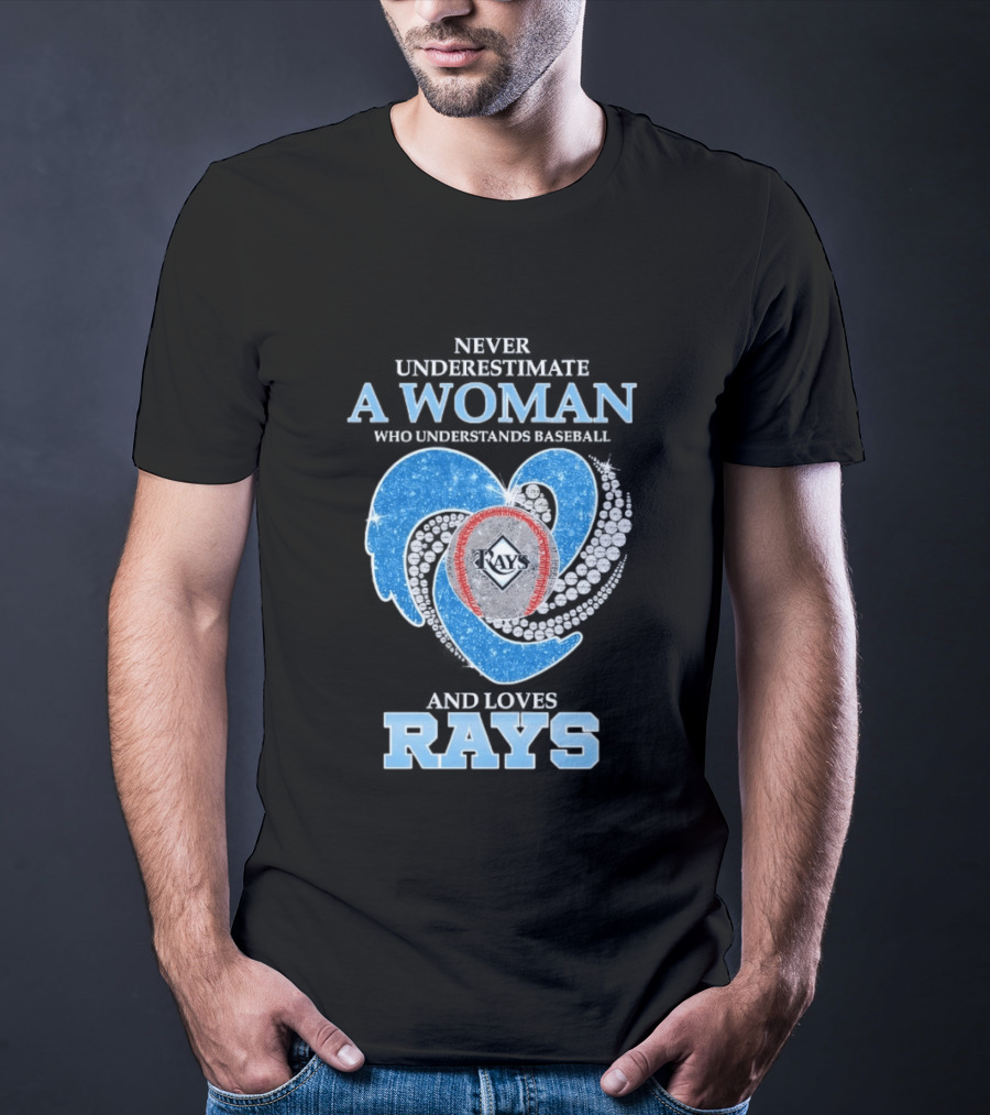 Underestimate A Woman Who Loves Rays T-Shirt